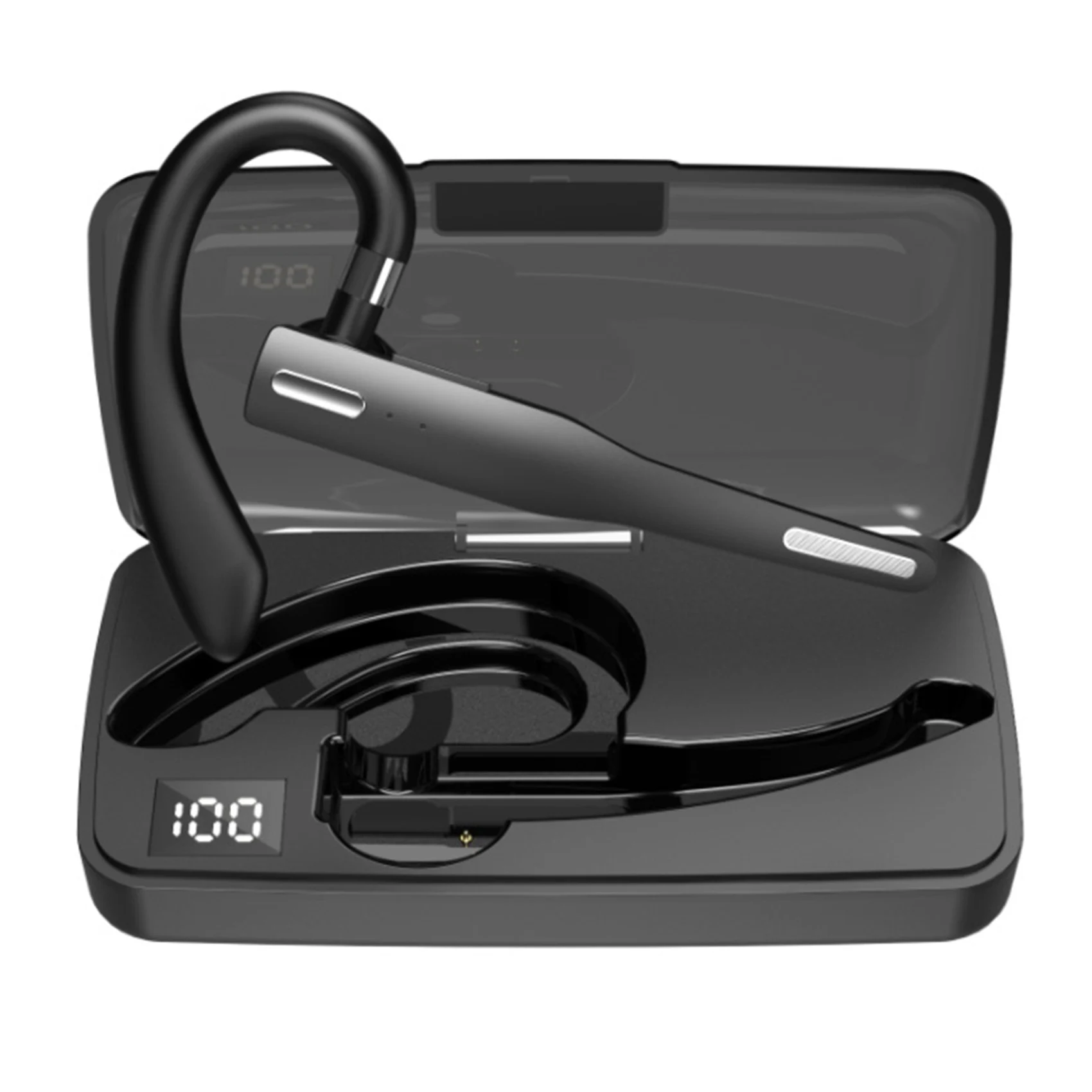 Bluetooth Headset Dual Microphone Noise Cancellation V5.0 Bluetooth Headset Earbuds for Drivers Machine Office