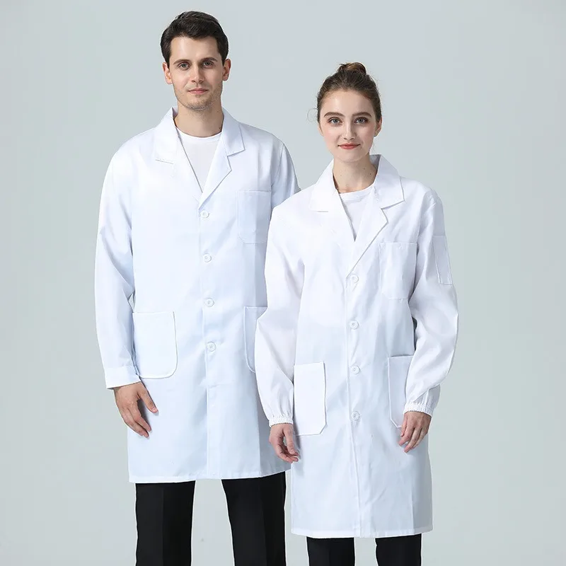 

White Coat Doctor Food Staff Workshop Chef Clothes Long Sleeve Autumn and Winter Clothes Hotel Chef Clothes Kitchen White Coat.