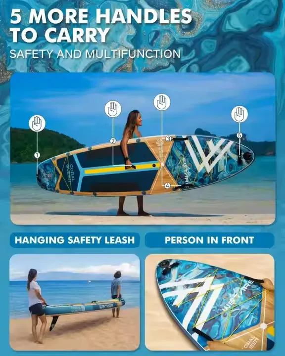 Paddleboard Longboard Tavola da surf gonfiabile Stand up Paddle Board con accessori