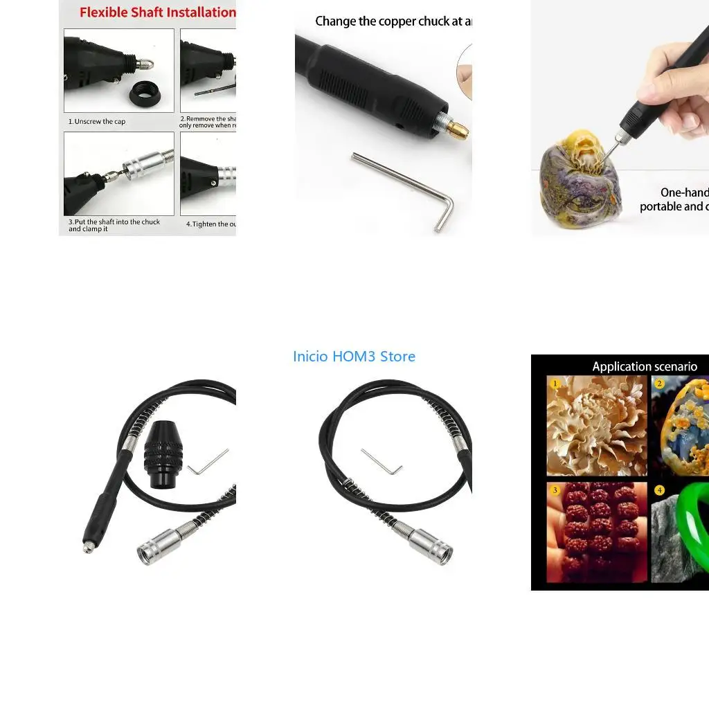 A5YD 3Mm Flexible Shaft Adapter with 0.3-3.2Mm Drill Chucks Handle For Electric Grinders Detailed Carving And Sanding
