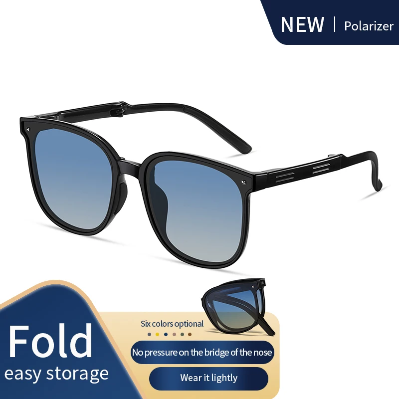

1pcs New folding sunglasses fashionable classic trend ultra-light ultraviolet anti-ultraviolet sunglasses