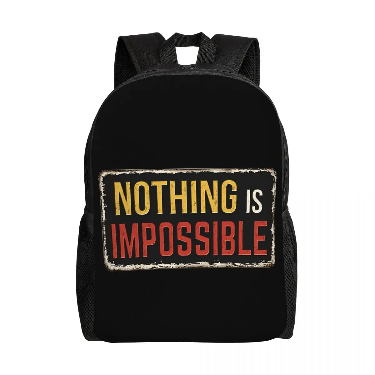 Retro Impossible Is Nothing Travel Backpack Men Women School Laptop Bookbag College Student Daypack Bags