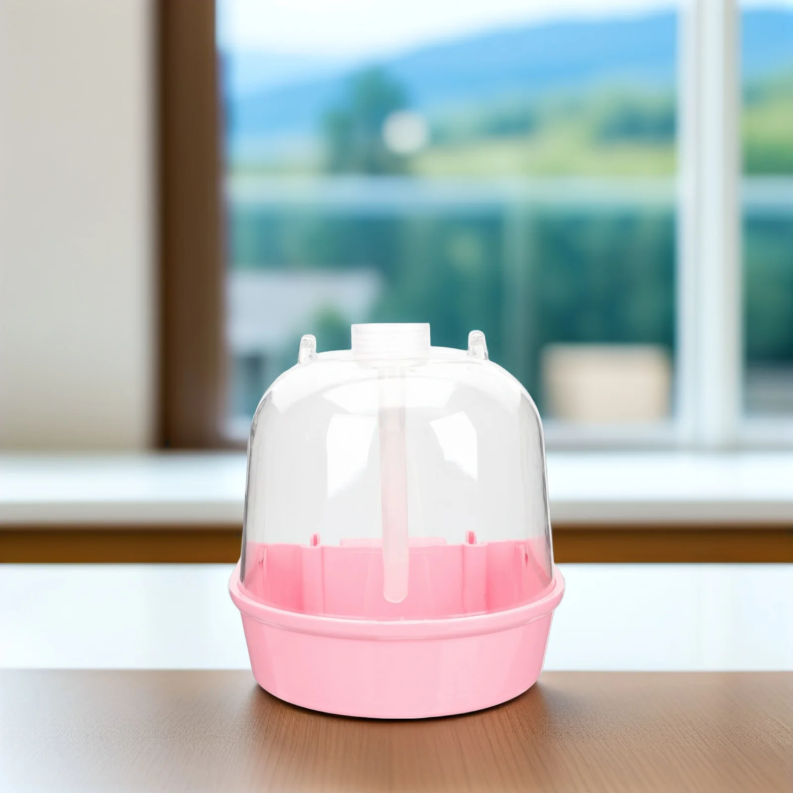 

Parrot Bath Box for Small Parrots Budgies Lovebirds Bath Tub Cage Accessories Pink Durable Reusable Bird Bathing Supplies Stress
