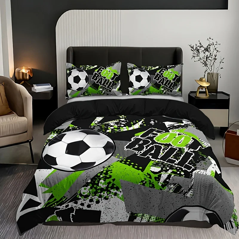 Fashion Duvet Cover Set Football Bedding Set Soft Comfortable Duvet Cover For Bedroom Guest Room 1*Duvet Cover+2*Pillowcase