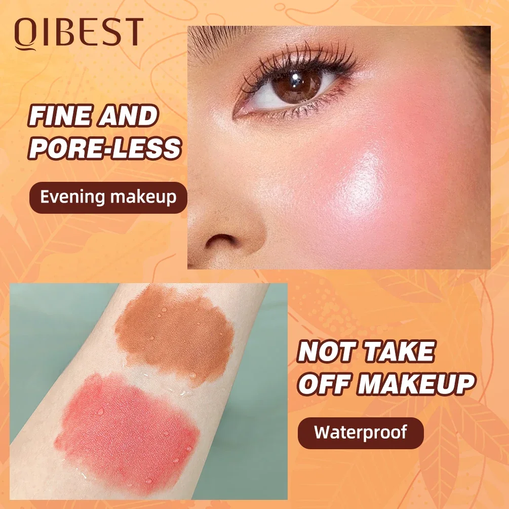 QIBEST 2w1 Patyczek do Makijażu Codzienny Przenośny Dwustronny Bronzer Róż Lekka Miękka Mgła Efekt Makijażu Konturowania