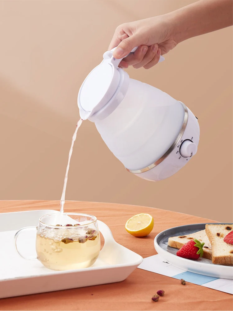 0.6L 600W Mini Electric Kettle Foldable Kettle Silicone Portable Teapot Water Heater Outdoor Travel Home Tea Pot Water Kettle