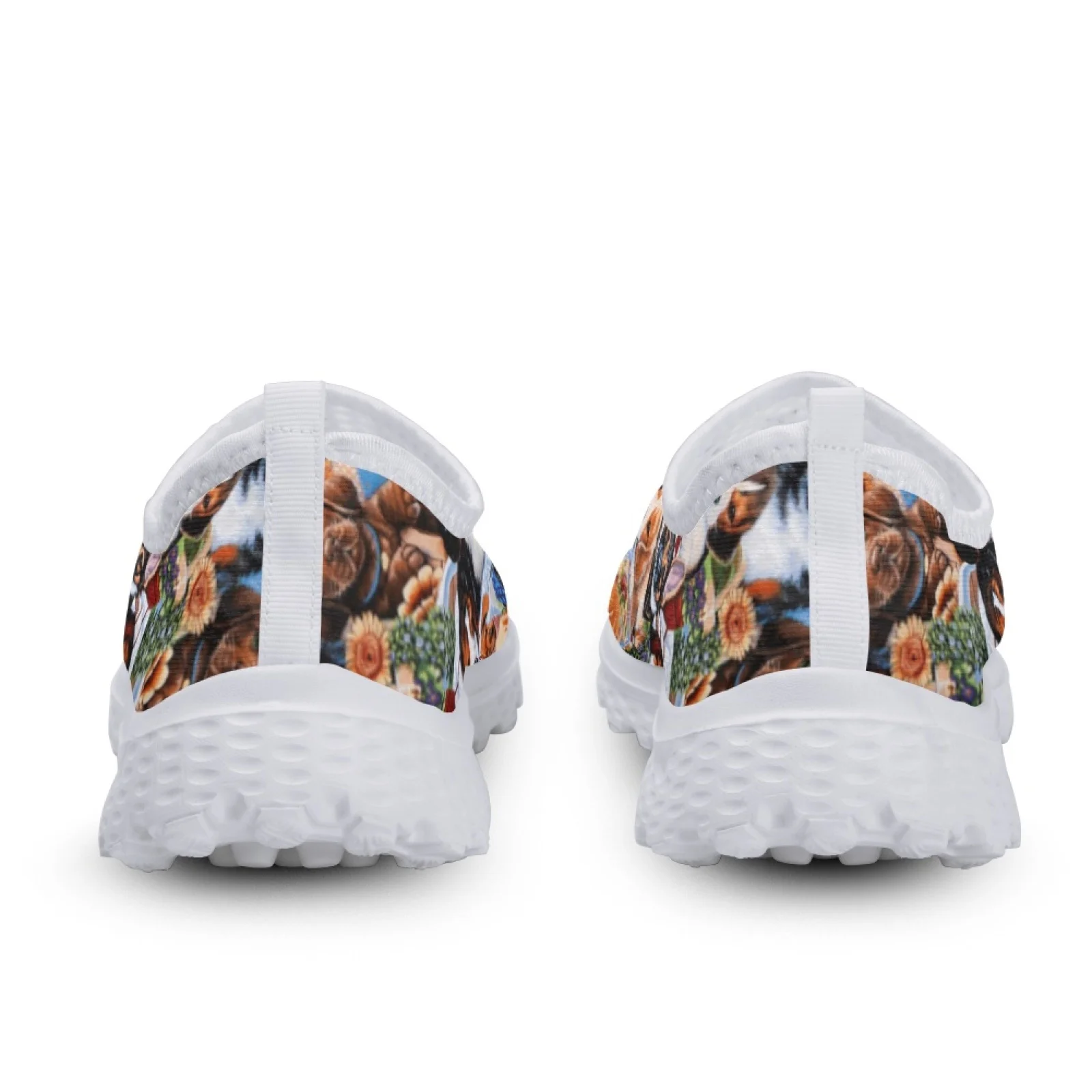INSTANTARTS Breathable Air Mesh Sneakers For Women Cute Dogs Painting Print Female Flat Shoes Summer Soft Slip-on Loafers Hot