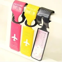 Luggage Tag Cover, PU Leather Suitcase, ID Address Clip, Luggage Boarding Tag, Portable Tag