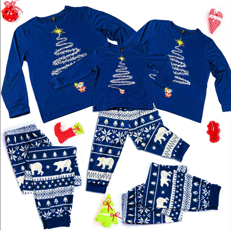 Family Christmas Pajamas 2023 Mother Father Kids Matching Clothes Look Outfit Mommy And Me New Year\'s Costumes Pyjamas