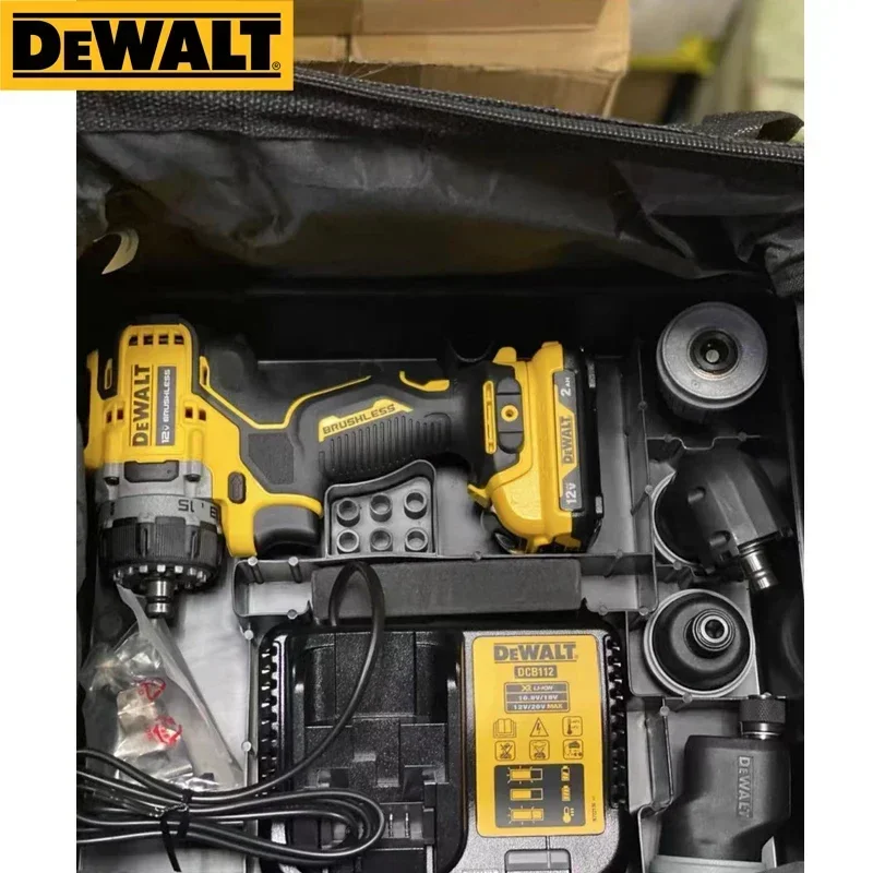 Imagem -04 - Dewalt-brushless Cordless Drill 5-em1 Driver Kit Chave de Fenda Elétrica 12v Multifunções Ferramenta Elétrica Recarregável Dcd703 Dcd703