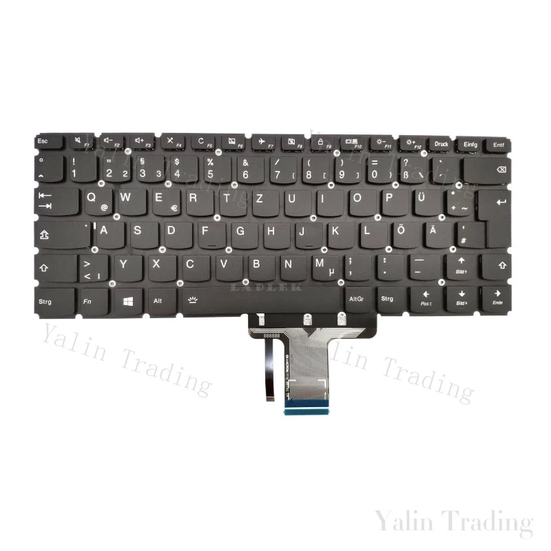 Немецкая клавиатура с подсветкой AA+ для Lenovo Yoga 510-14AST 510-14IKB 510-14ISK, оригинальная, полностью протестированная, сертифицированная, совместимая