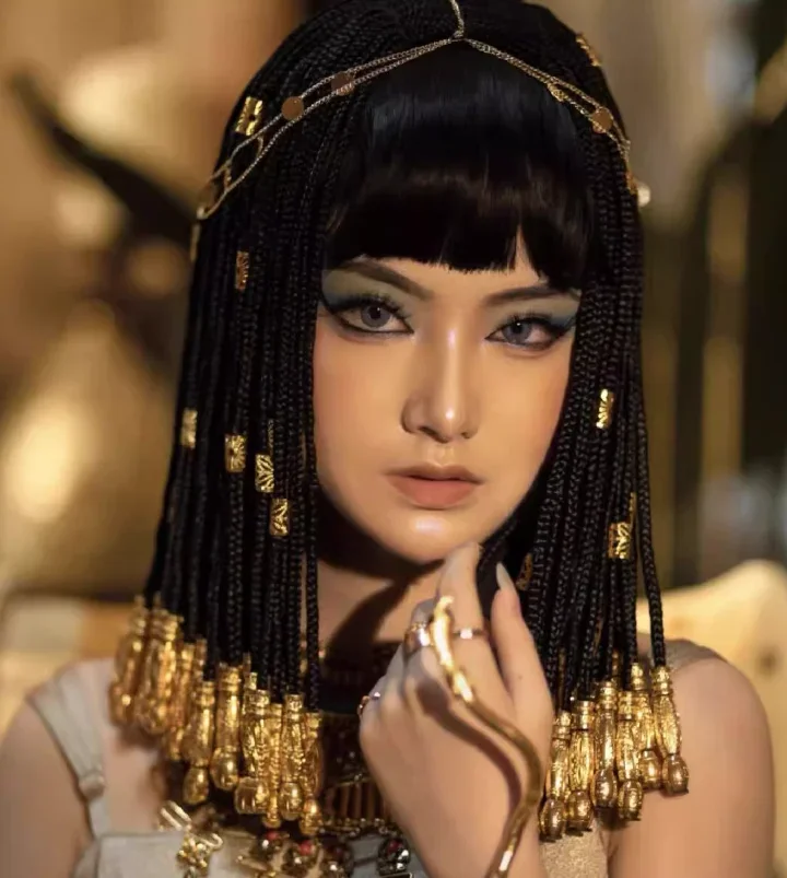 Cleopatra Wig Halloween Hair Accessories Cosplay Headwear Anime Nightclub Dirty Braid Dance Performance