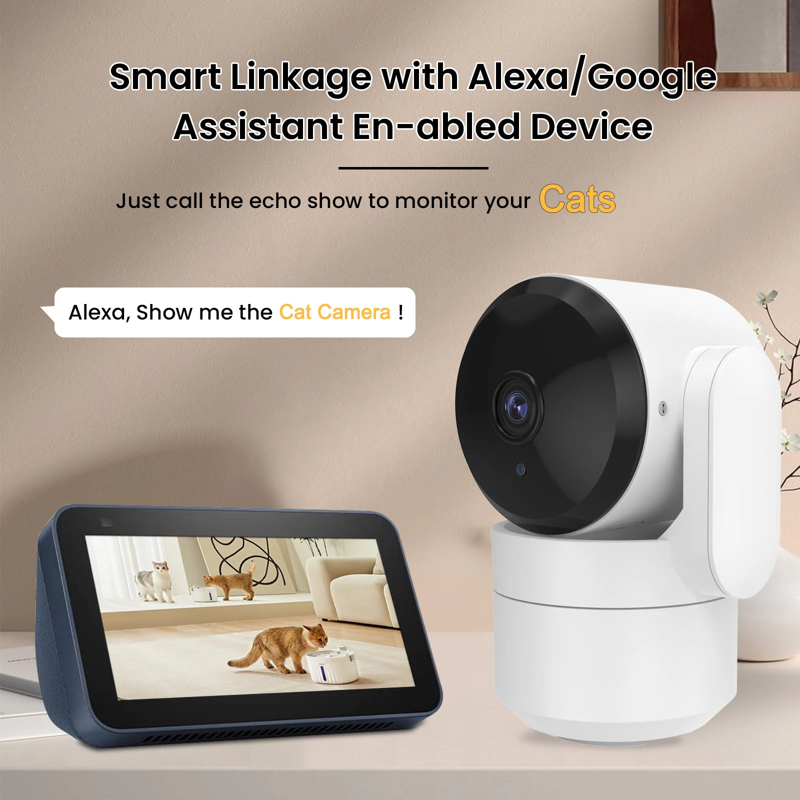 Imagem -04 - Amorom-câmera de Vigilância Interna 1080p Wifi ip sem Fio Visão Noturna ai Detect P2p Baby Monitor Suporte Google e Alexa