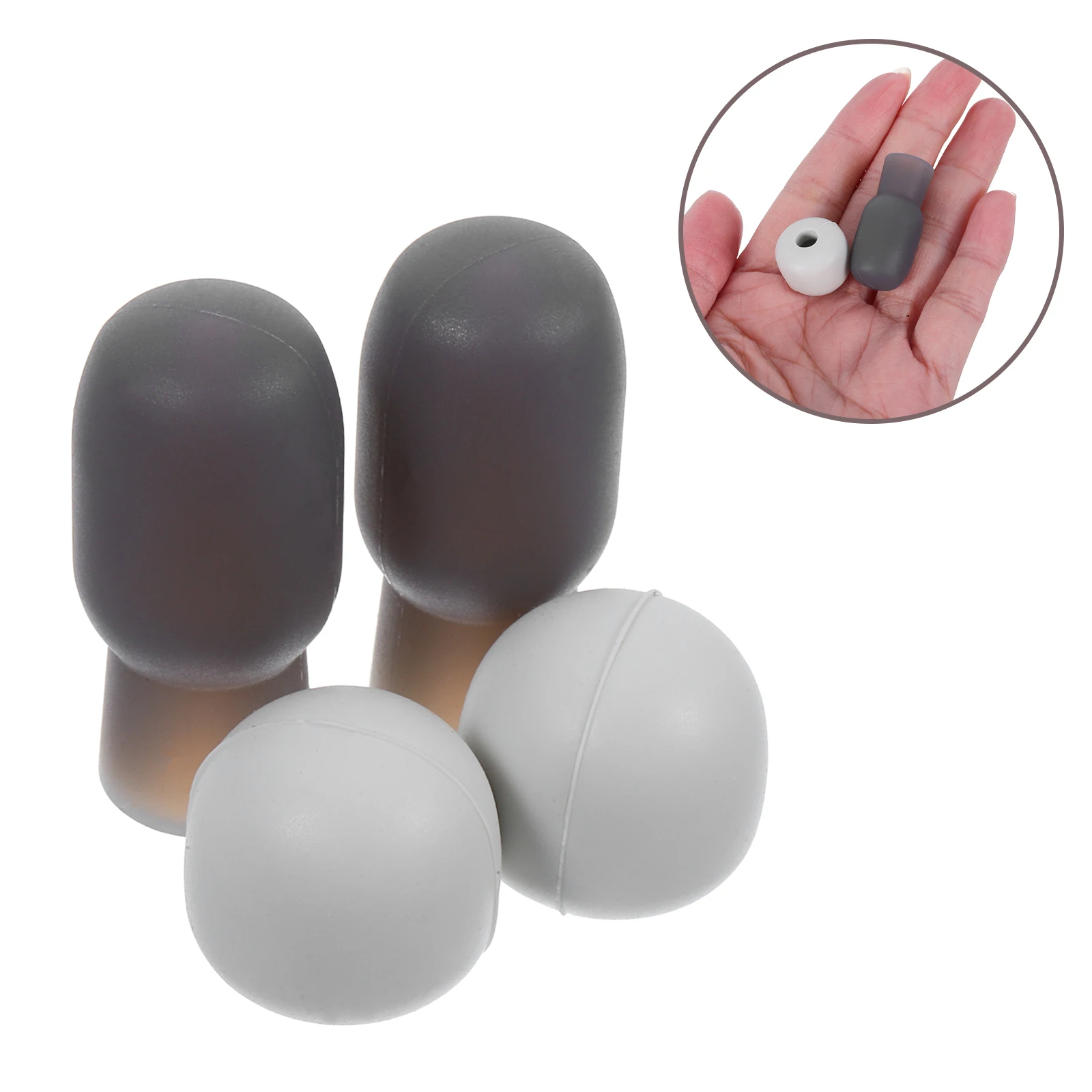

4pcs Drumstick Mute Heads Silent Practice Gray 2A Protectors Covers Replacement Parts Accessories Drum Mute Pads Silicone