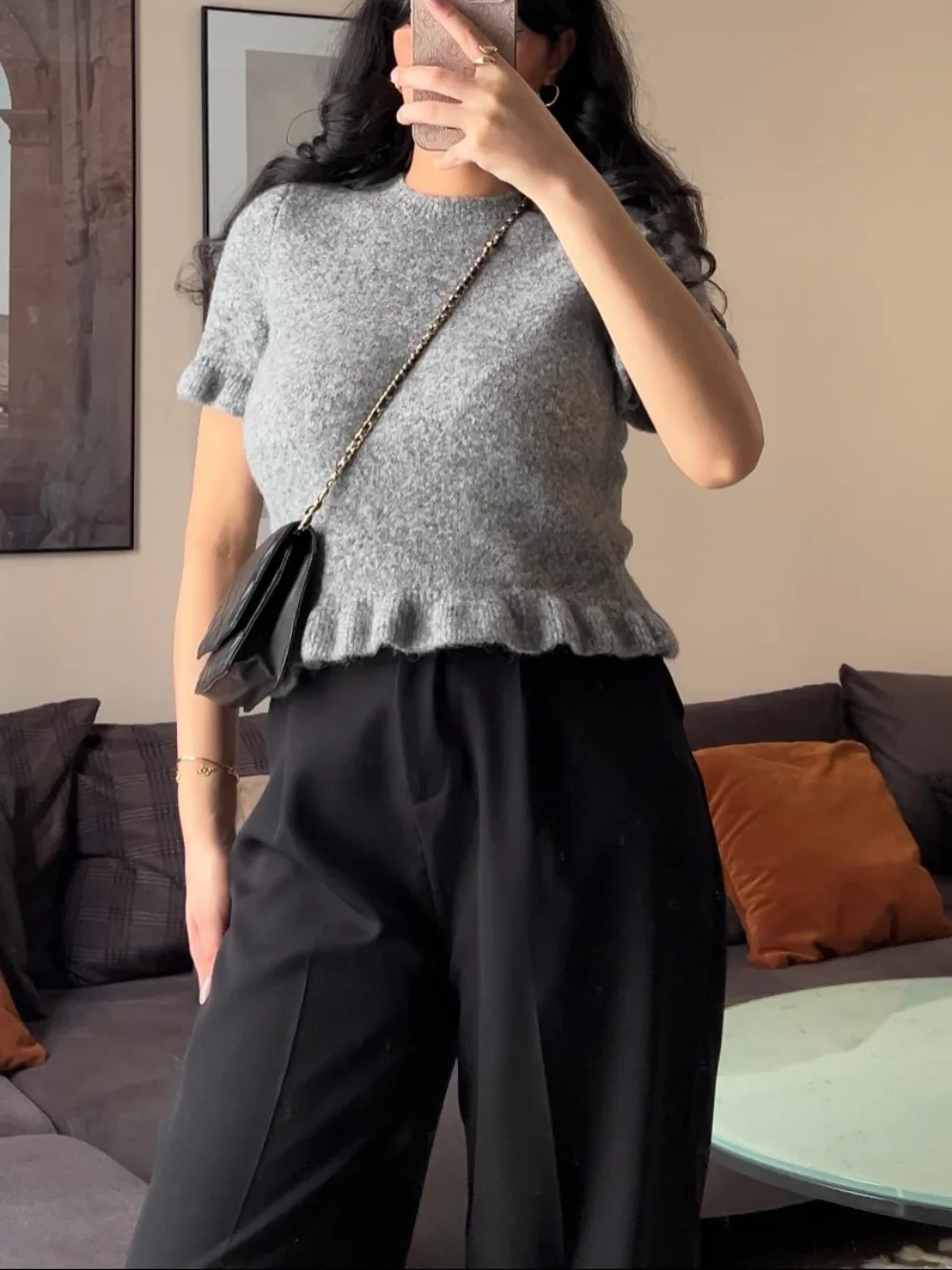 

Женский осенний вязаный свитер, облегающий крой с круглым вырезом, повседневный, из полиэфирного волокна, многослойное украшение, повседневный стиль для женщин