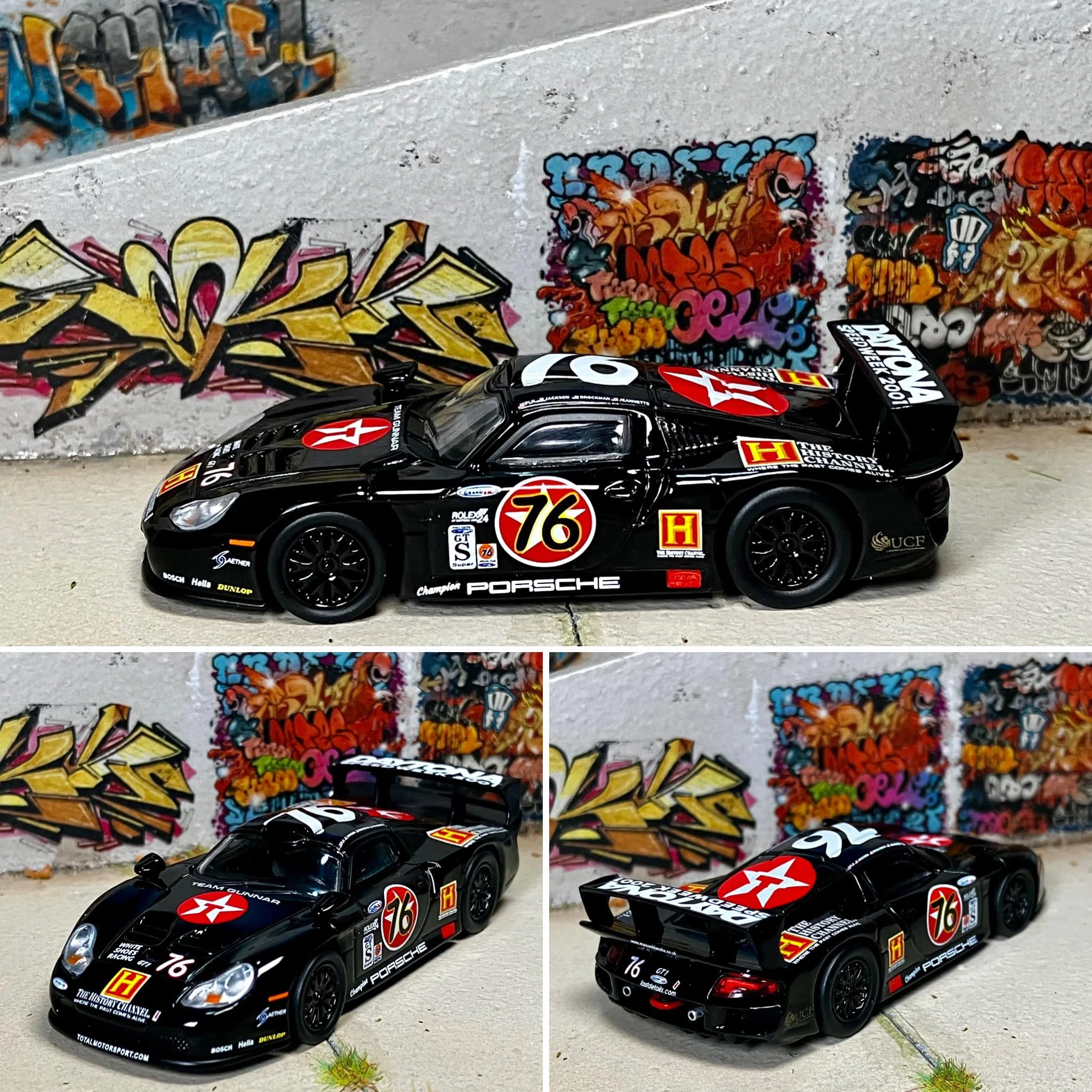 Odlewany model samochodu ze stopu Sparky 1:64 rwb 911 GT1 EVO