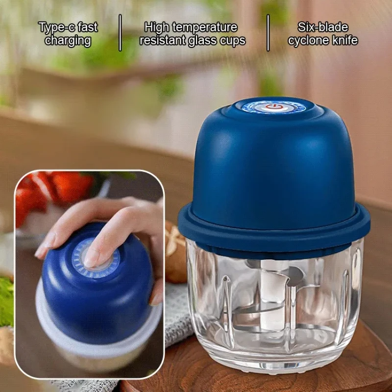 

1 PCS USB Electric Kitchen Food Chopper Mini Garlic Masher Portable Meat Grinder Kitchen Small Tool Vegetable Chopper Blender