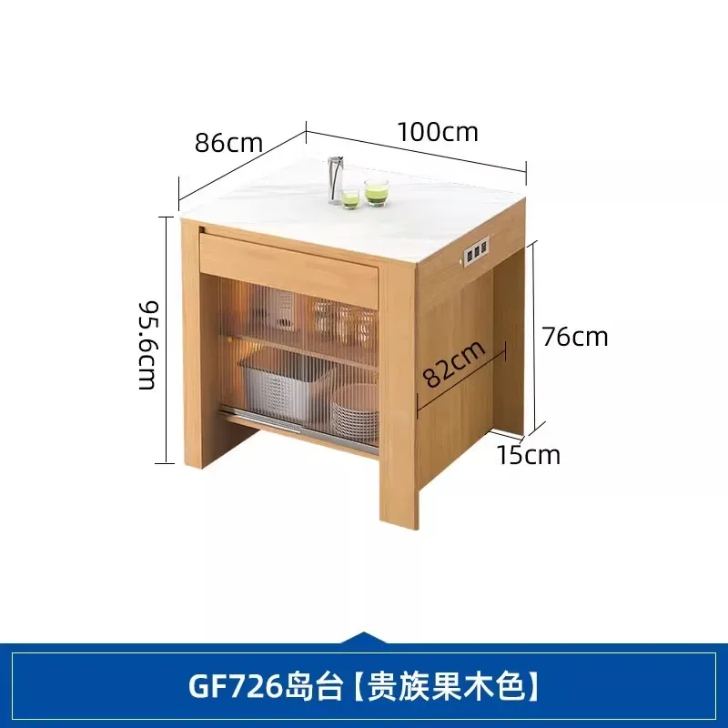 Small household folding dining table space-saving table simple modern 6-person movable solid wood folding table image 6