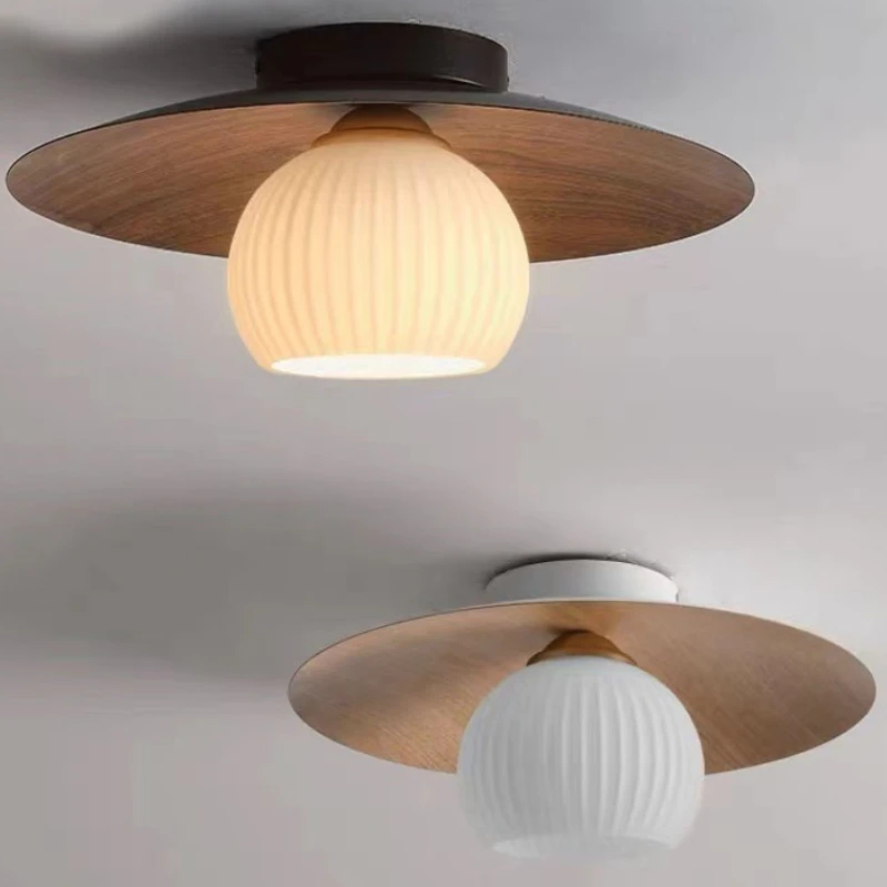 Nordic Simplicity Glass Ceiling Lights for Bedroom Balcony Handmade Ceiling Chandeliers LED Lights Court Ornaments Illumination