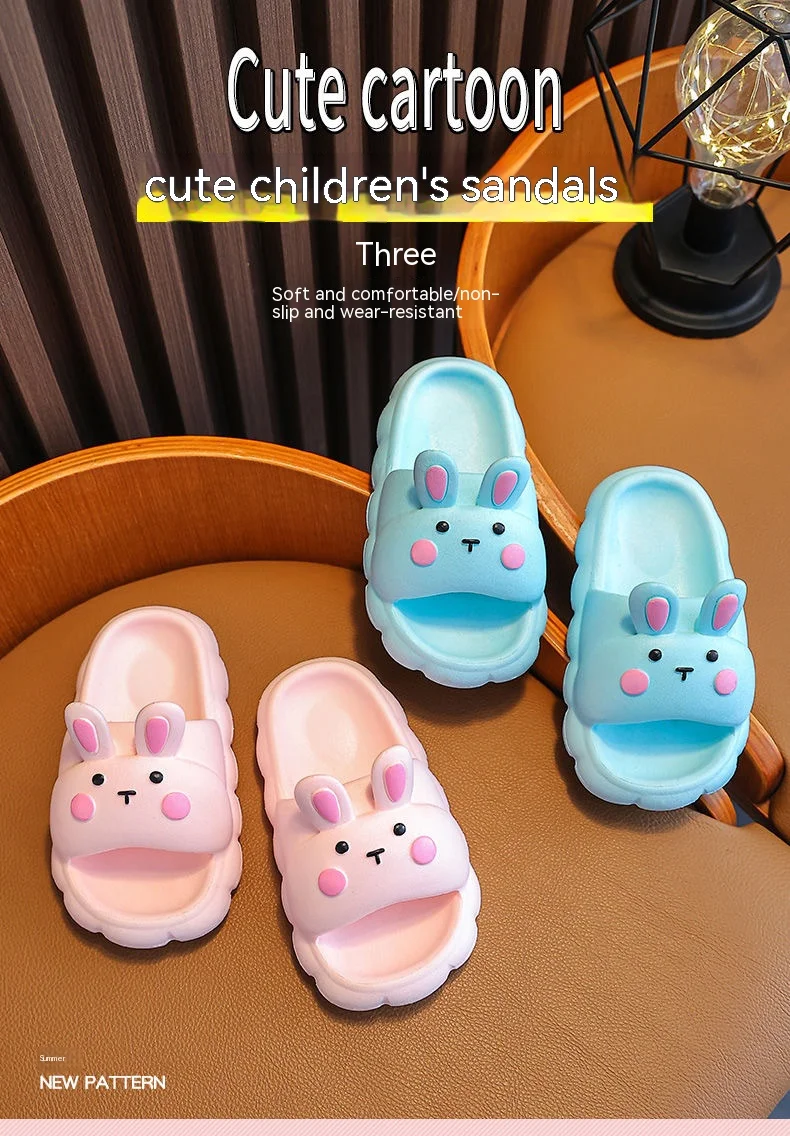 New Bunny Child pantofole Summer Cartoon Soft Sole comodi sandali antiscivolo Home bagno Beach Boy Girl Baby Sandals Casual