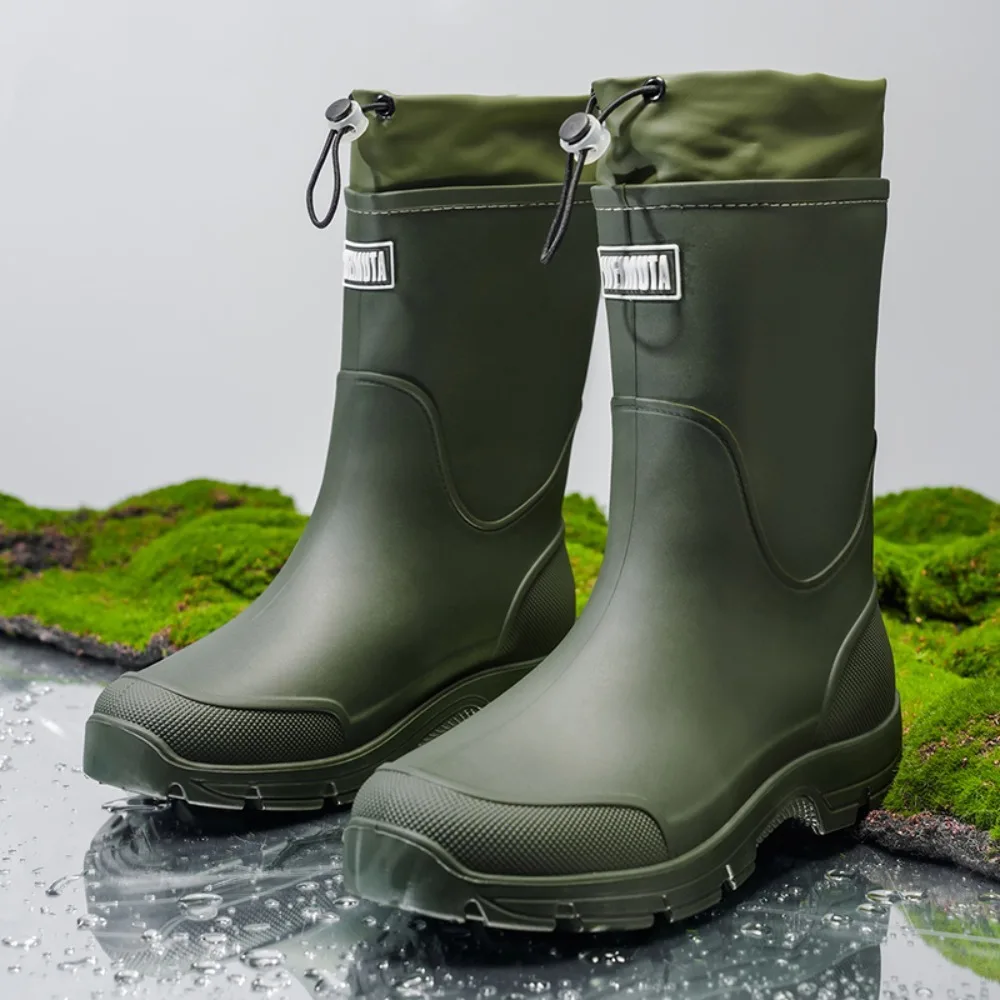 

2026Новые уличные повседневные непромокаемые сапоги для пар, противоскользящая водонепроницаемая обувь из ПВХ с верхом для дождливых дней, унисекс, обувь до колена для воды