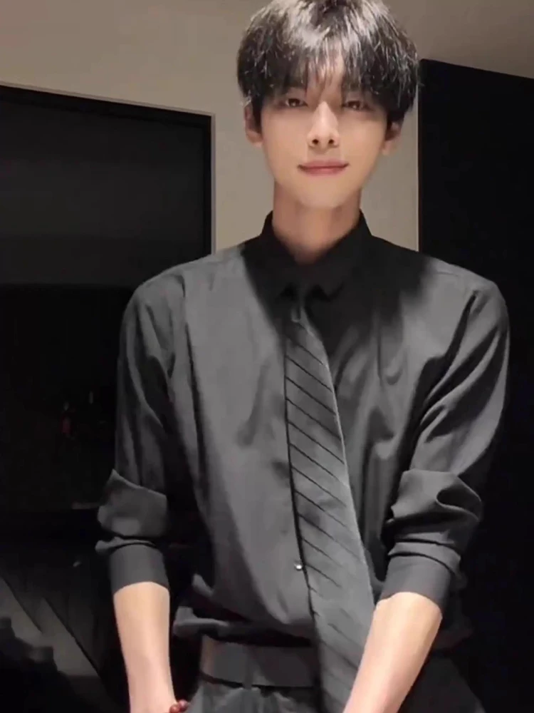 

Sli Long Sve Men's irt Dapper Brit High Street Faion Daing Casual Busin irt Premium Feel Trendy Collar Bu...