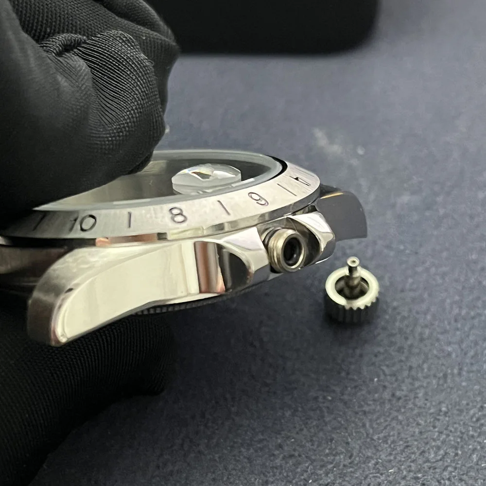 Cassa in acciaio inossidabile da 39 mm, cassa con lunetta fissa GMT 24 ore su 24, NH34, NH35, NH36 accessori per custodie sportive resistenti all'acqua