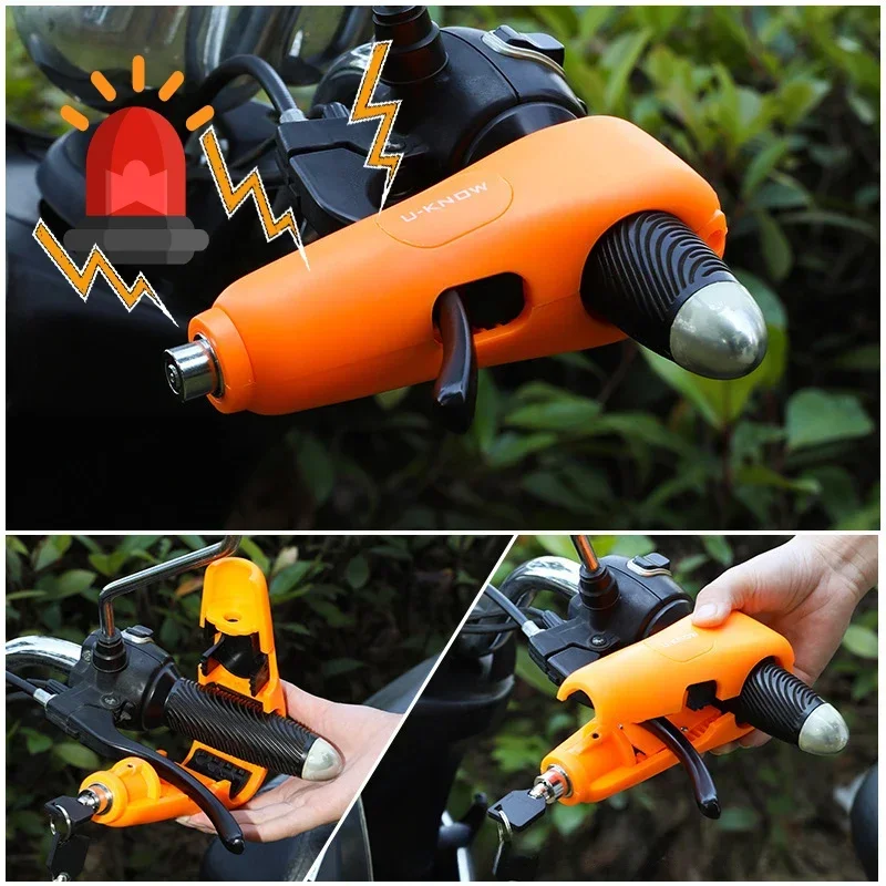 100DB Alarms Sound Motorcycle Handlebar Lock Scooter Electric Vehicle Bicycle Safe Anti-theft Accelerator Brake Lock Padlocks