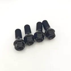4x M14 x 1.25 27mm Wheel Bolts Black Tapered Seat Nuts For MINI R56