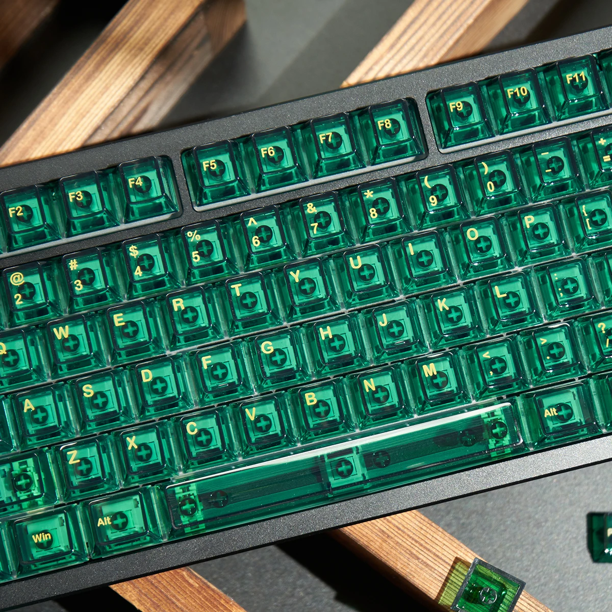 Imagem -04 - Cap Chave Transparente Definido para Teclado Mecânico pc Cereja Keycaps Perfil Verde e Rosa 157 Teclas