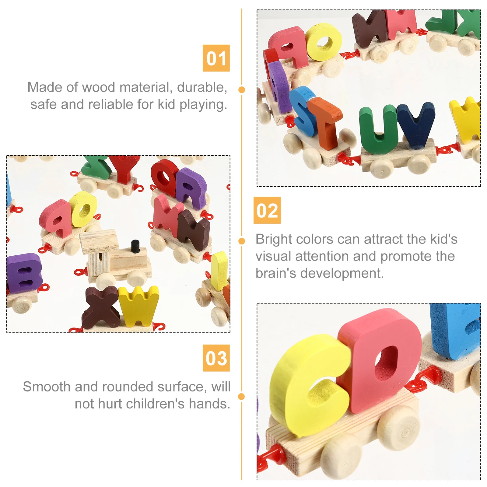 Wooden Magnetic Alphabet Train Toys Early Educational Toys Mini Letter Train for Kids Toddler Boys and Girls Letters children