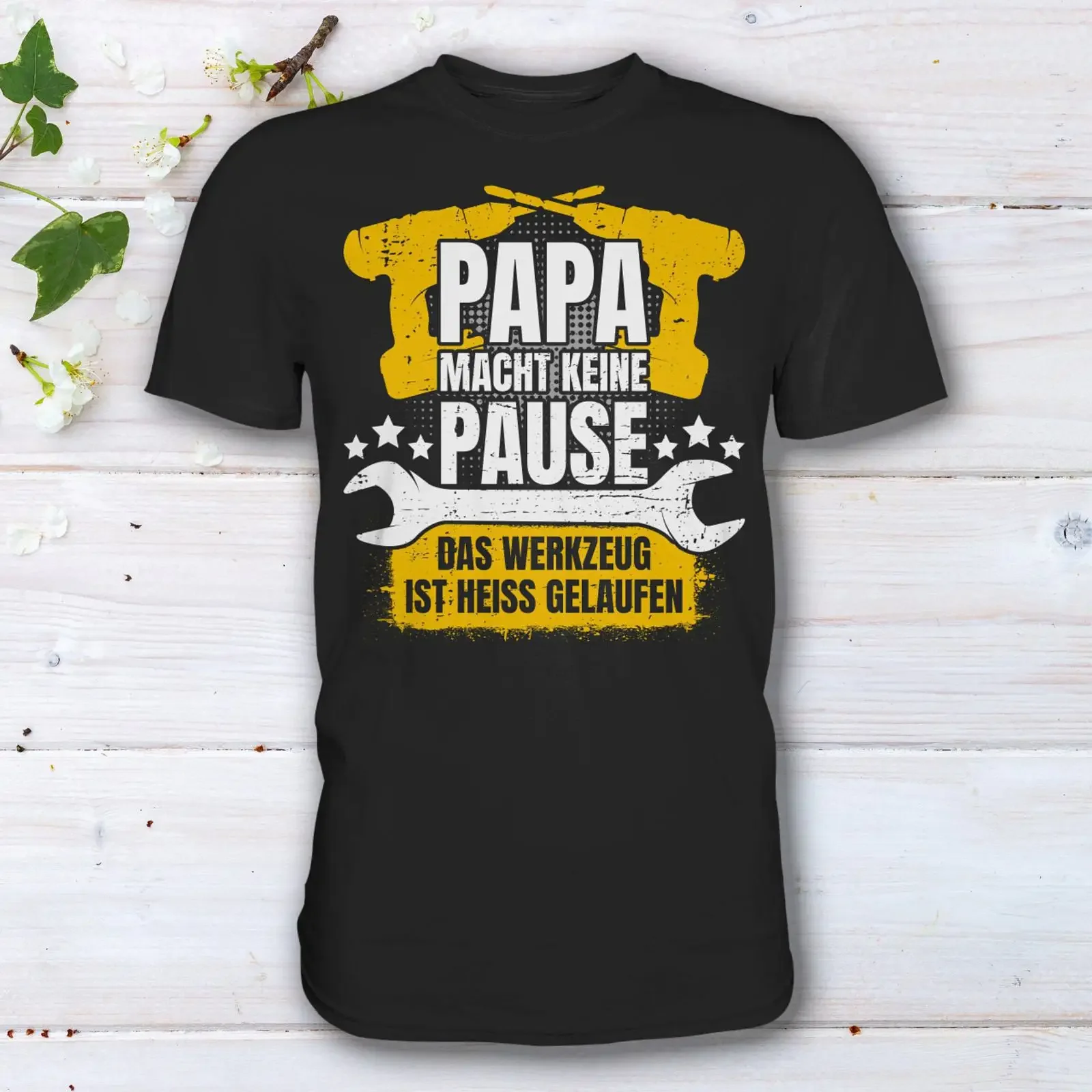 Papa T Shirt Geschenk Handwerker Lustiger Spruch Werkzeug braucht Pause vintage Washed Casual fashion Stylish Comfortable