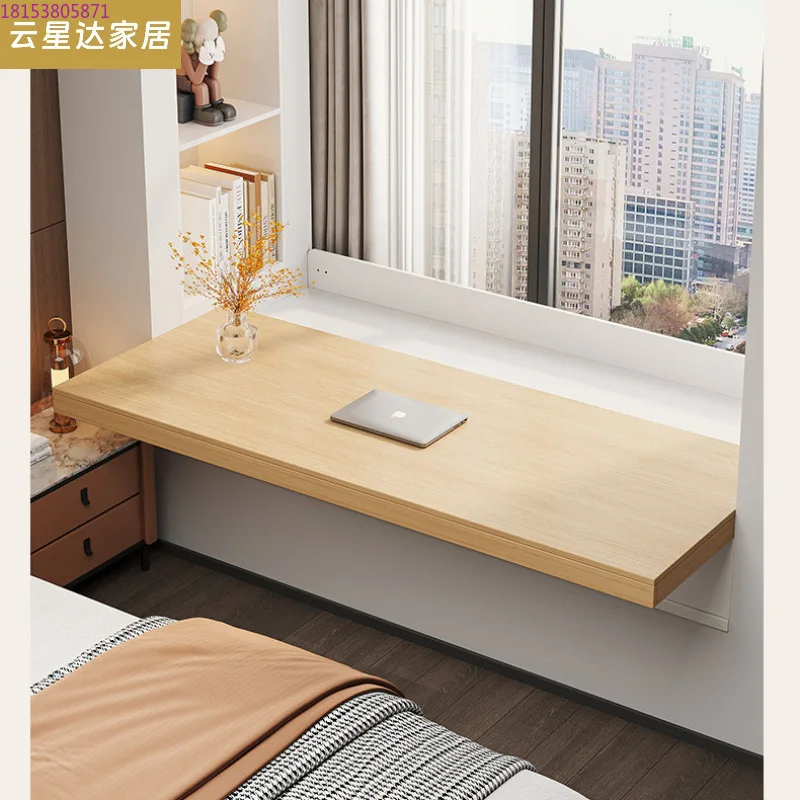 

bay window cabinet, solid wood desk, integrated pull-out countertop, simple window sill cabinet