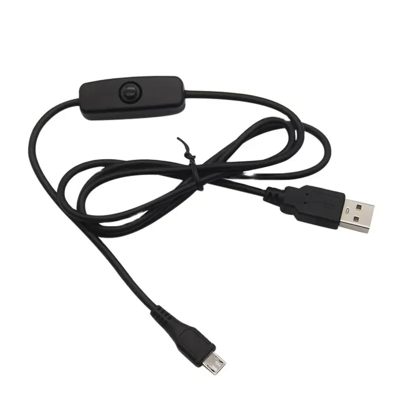 Cable de extensión adaptador USB a Micro USB de 1m, cable de carga USB-Micro USB con interruptor de encendido/apagado para Raspberry Pi 3B
