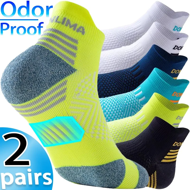 Odor Proof Running Sports Sock Elastic Fitness Cotton Short Socks Neutral Breathable Sweat Absorption Marathon Antiwear Hosiery