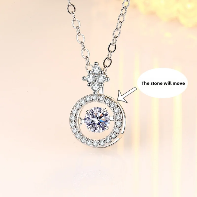 

New 18K Rose Gold Mozambique Diamond With Certificate Of Jumping Heart Accessory, Dynamic Necklace Pendant