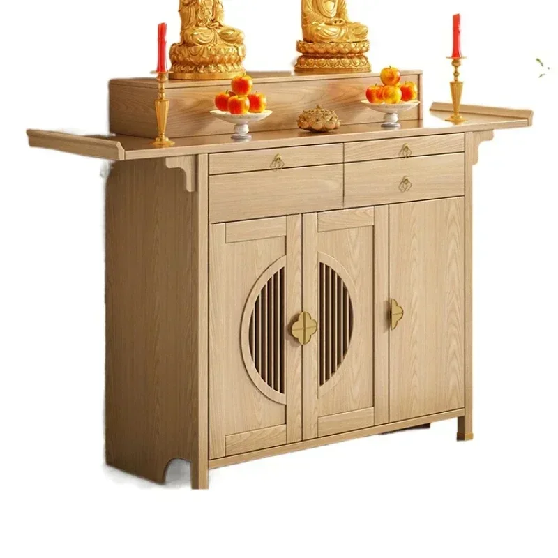 l Buddha Niche Solid Wood Altar Household Altar Cabinet Avalokitesvara Cabinet Living Room Prayer Altar Table