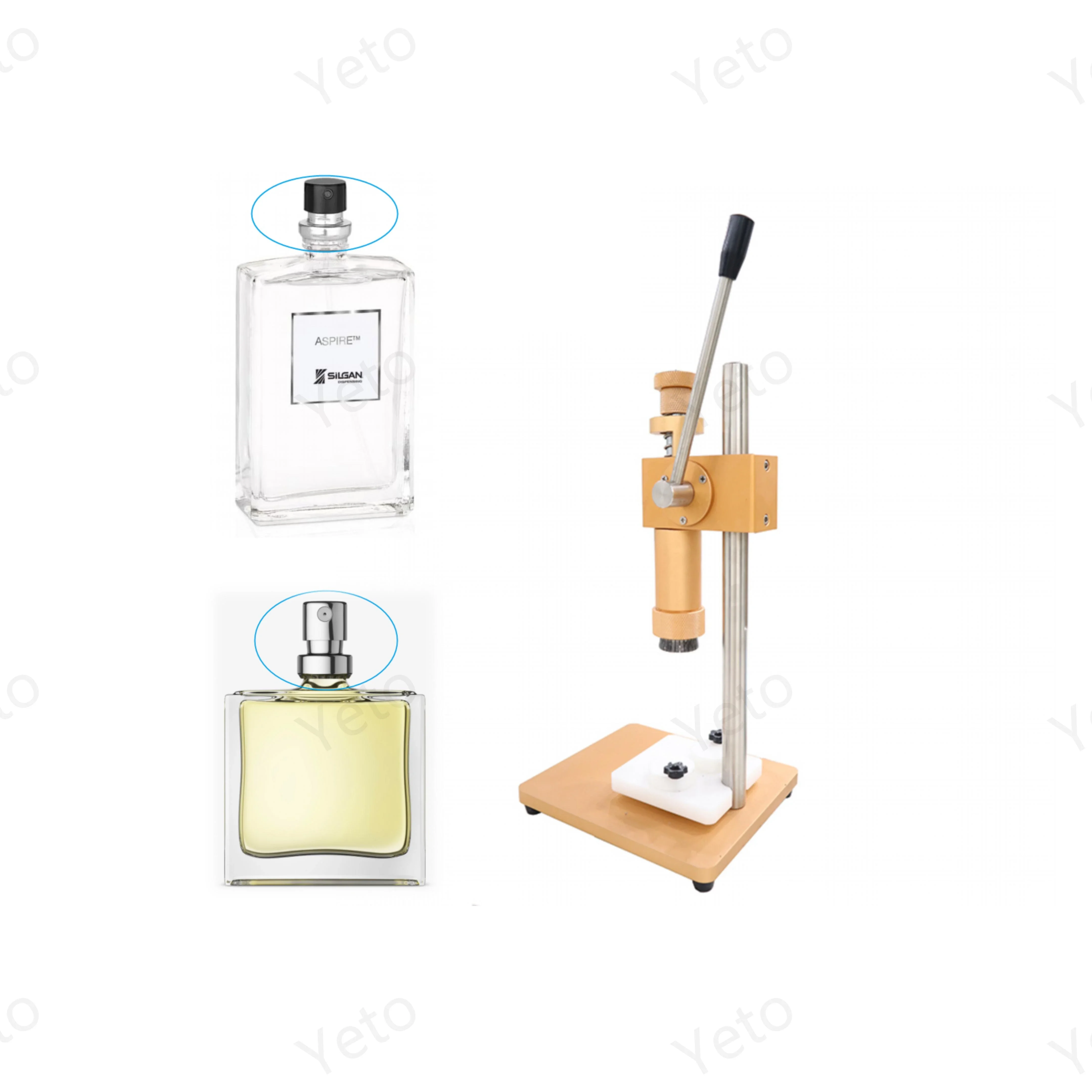 Yeto Easy Operation Manual Perfume Crimping Capping Machine Collar Ring Perfume Bottle Capper Pressing Machinery