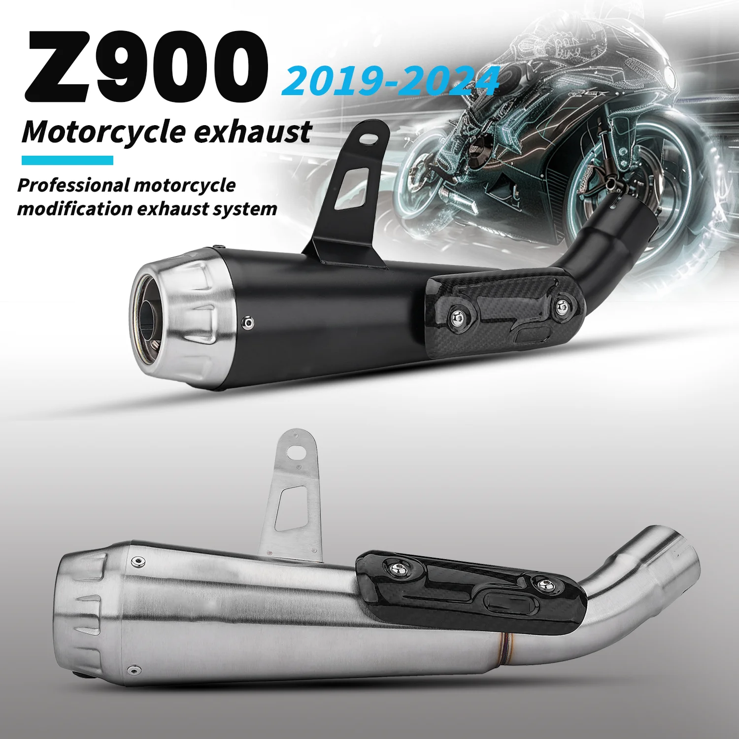 

For Ninja Z900 2017-2025 Motorcycle exhaust system modification link pipe muffler with DB for Ninja Z900 stainless steel