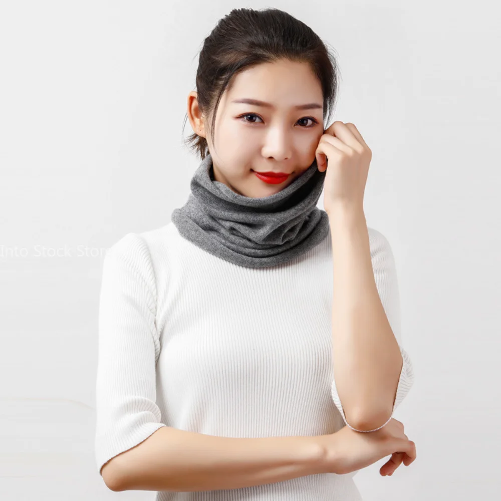 Women Tube Scarf Wool Cashmere Lightweight Neck Ring Warmer Angora Rabbit Hair Cowl Collar Loop Female Soft Knitting Accessories