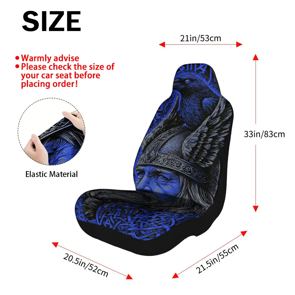 Set Of 2 Car Seat Covers Featuring Odin'S Ravens From Nordic Mythology – Suitable For All Types Of Vehicles Including Cars, Suvs