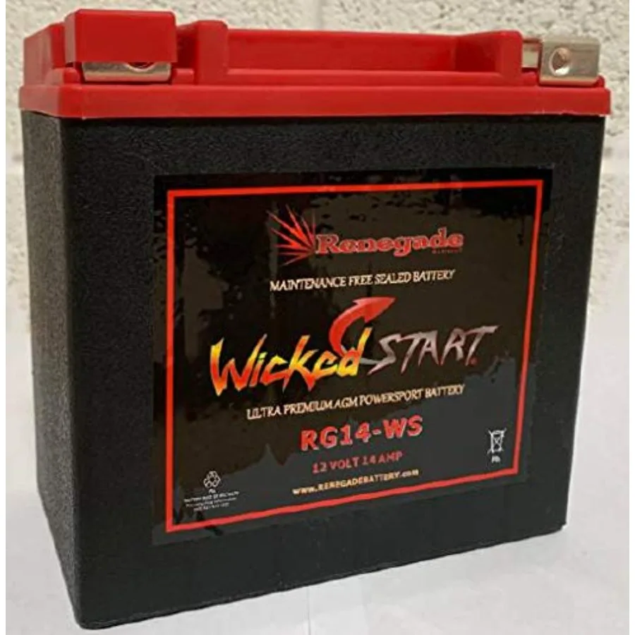 

HighCapacity ATV Battery RG14WS 300+ CCA for Honda TRX500FA FourTrax Foreman Rubicon 4X4 and TRX500FE FourTrax Foreman 4x4 and