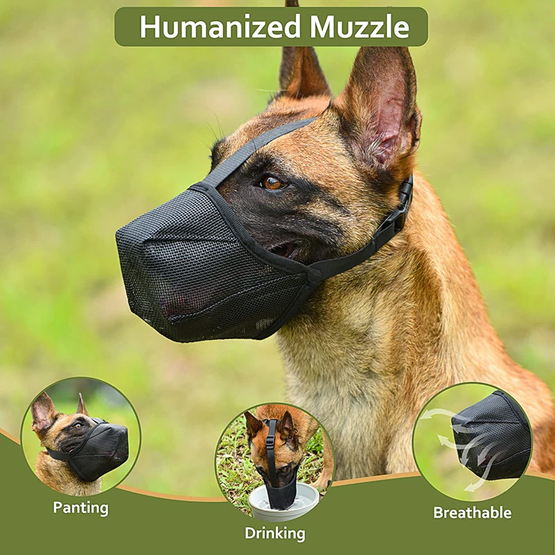 Dog Muzzle Nylon Pet Mask Adjustable Breathable Dog Mouth Cover Anti Bark Bite Mesh Dogs Mouth Muzzle Mask for Dogs Pet Supplies