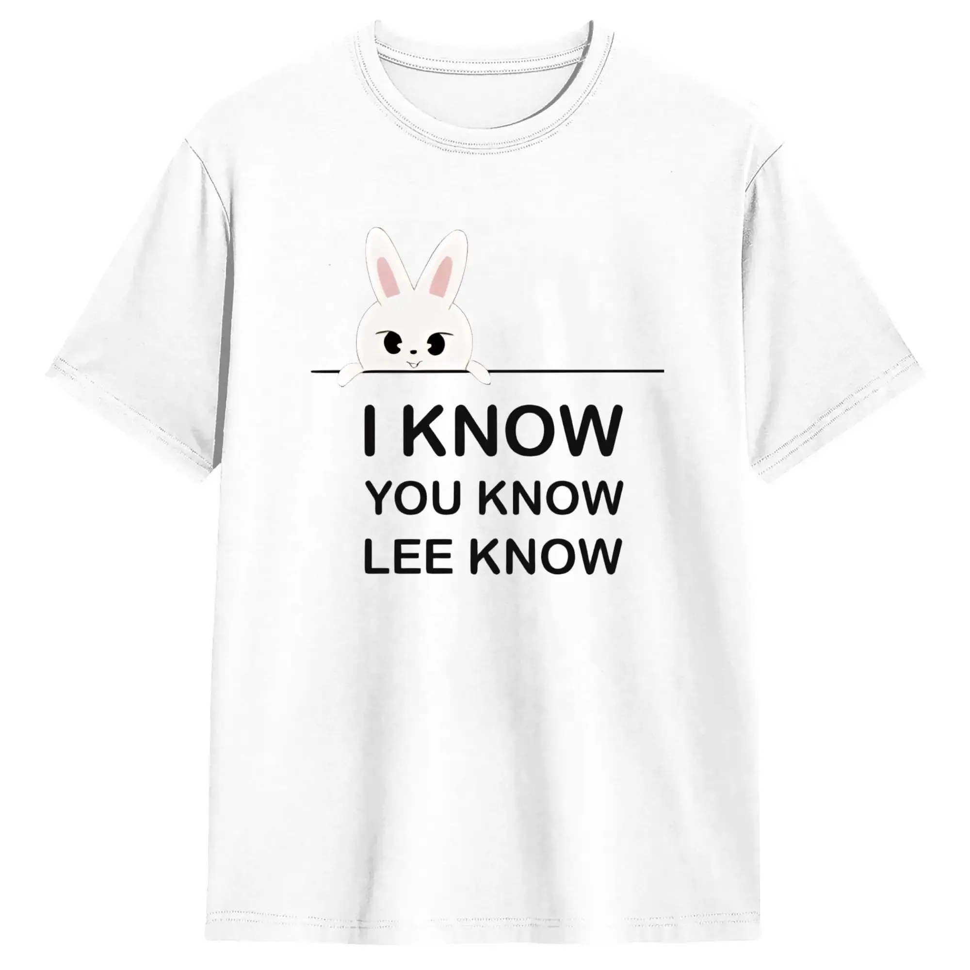 Men Women's Slogan I Know You Know We Know Lee Know  T Shirts Cotton Tops Creative Short Sleeve O Neck Tees New Arrival T-Shirts