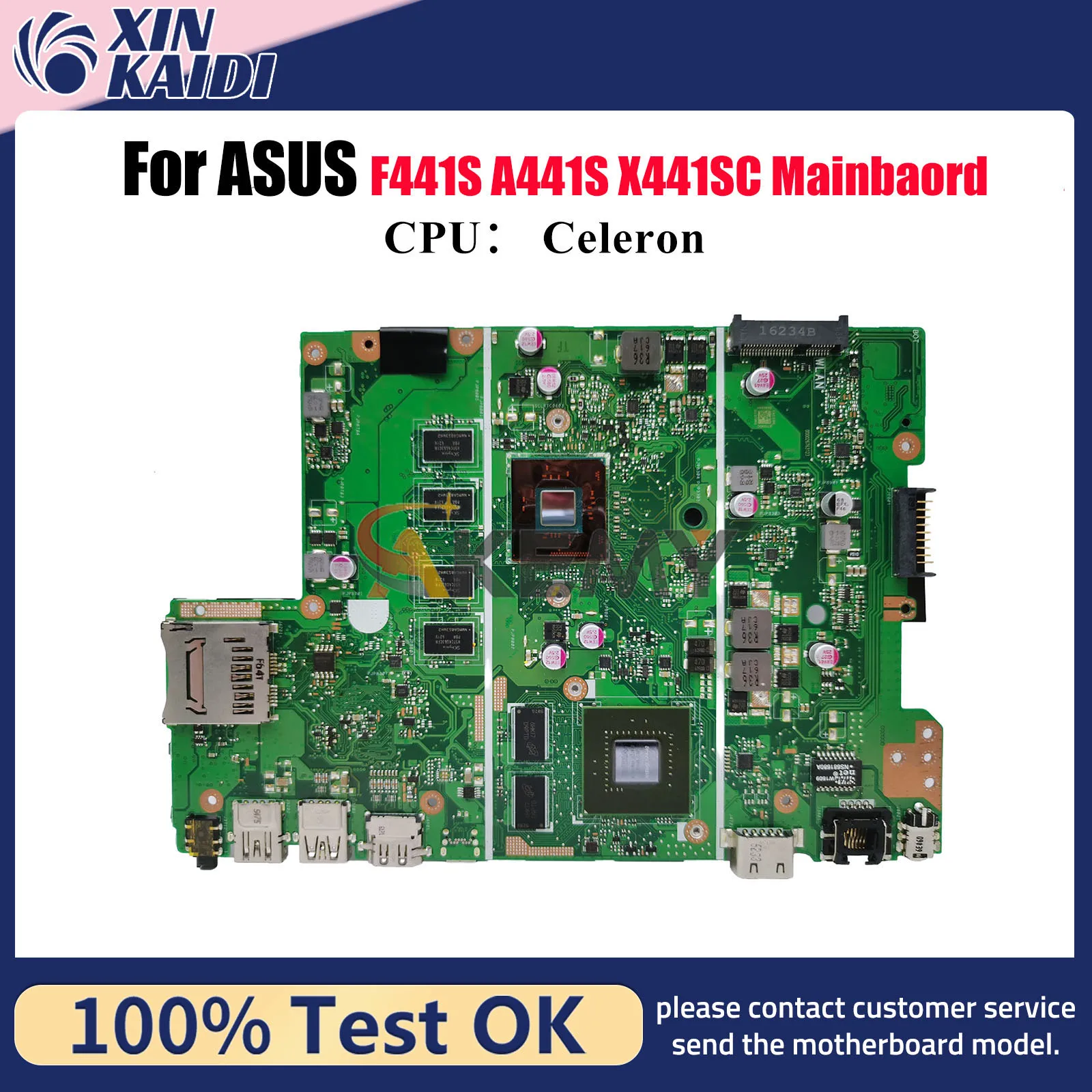 

X441SC Laptop Motherboard For ASUS VivoBook X441S F441S A441S X441SC Notebook Mainboard With Celeron CPU 100% tests OK fast ship
