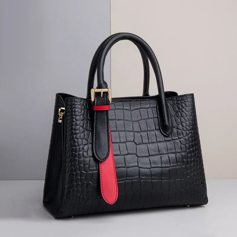 

Alligator Pattern Genuine Leather Handbag Woman Luxury Crocodile Cow Leather Tote Bag Fashion Ladies Shoulder or Crossbody Bags