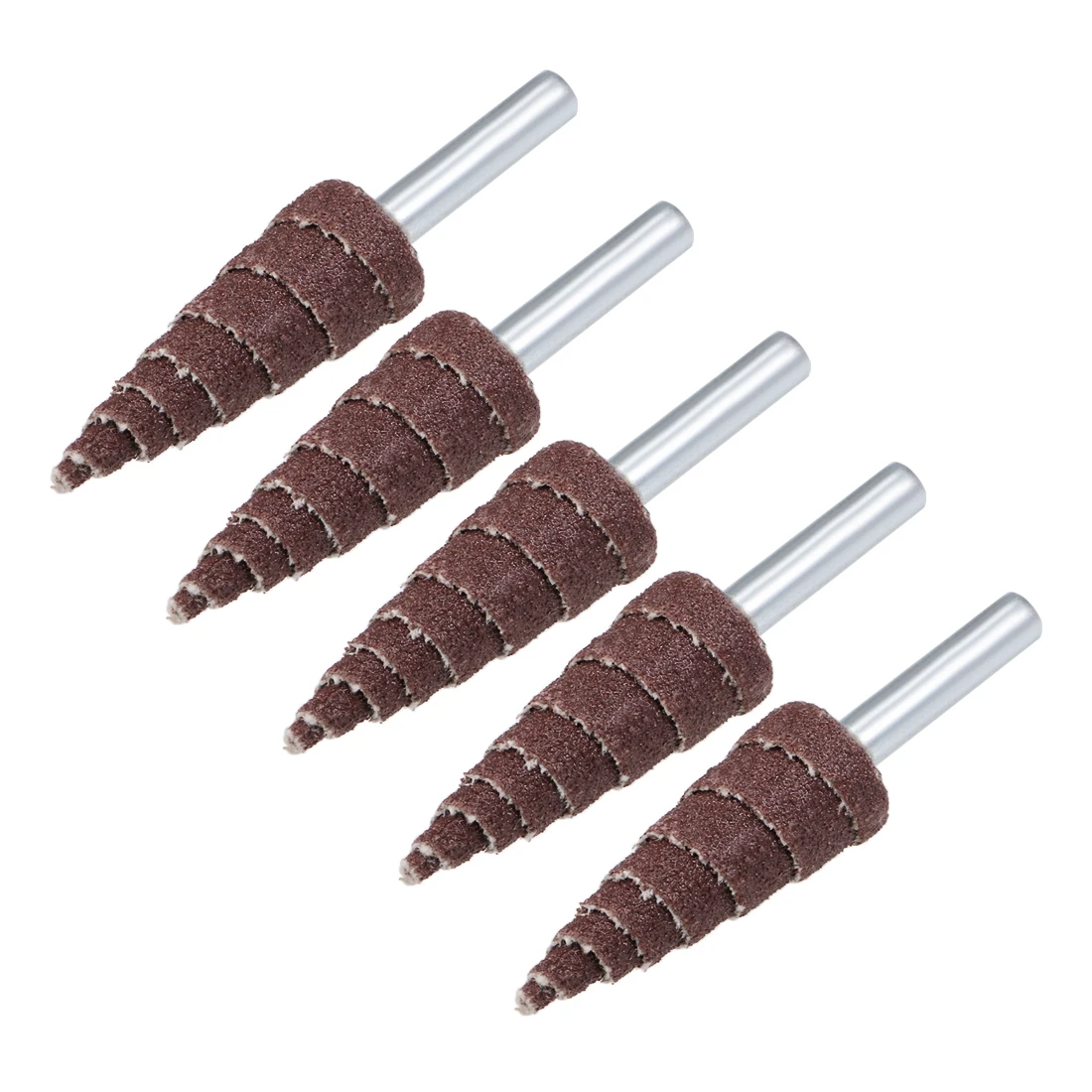 

5Pcs 6mm Shank 120 Grit Tapered Cone Grinding Head Sandpaper Flap Wheels Polishing Sanding Tools for Deburring