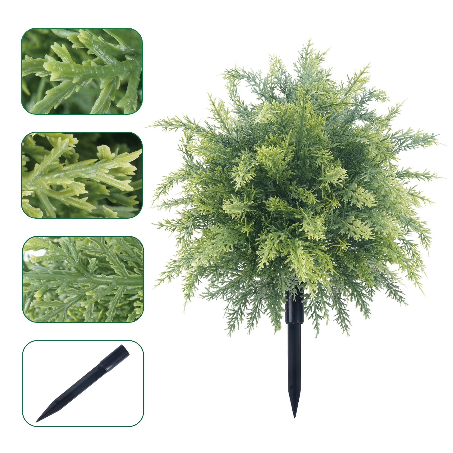 

Artificial Plants with Ground Spikes Garden Stake Faux Greenery Shrubs Pine and Cypress Outdoor Garden Porch Event Wedding Decor