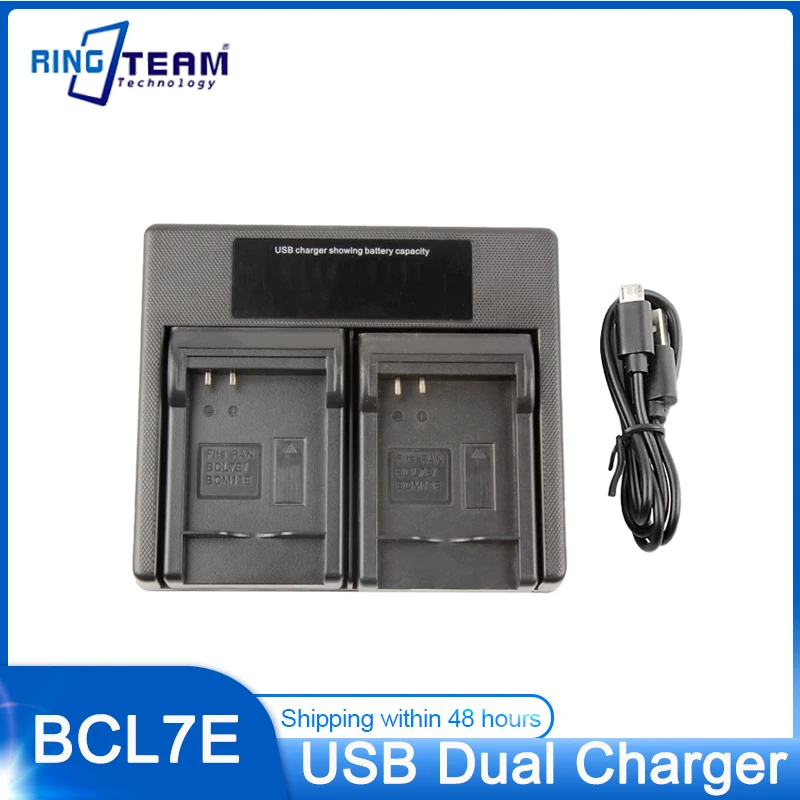 Camera Battery DMW-BCL7E BCL7E DMWBCL7 USB Dual Charger LCD Display For Panasonic Lumix DMC-FH10 DMC-FS50 DMC-SZ10 DMC-SZ9 SZ8