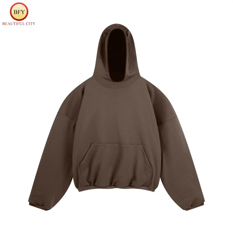 Overweight 760g Kanye Solid Colours Double Layer Plain Space Hoodie Outer Terry Inner Plain Mens Womens Couple Coats